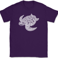 Turtle Mandala T-Shirt Beautiful Pattern Ocean Shell Gift Text Tee