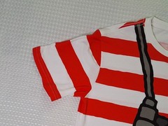 Where’s Waldo? Red & White Striped Cotton Blend T-shirt Size M Costume