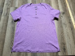 APT. 9 Shirt, Men’s Size Medium Purple Short Sleeve 3/4 Button Premier Flex