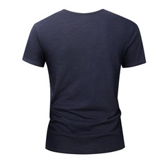 Men 100 % Cotton V Neck T Shirt Casual Summer Beach Gym Fitness Sports Tee Gift