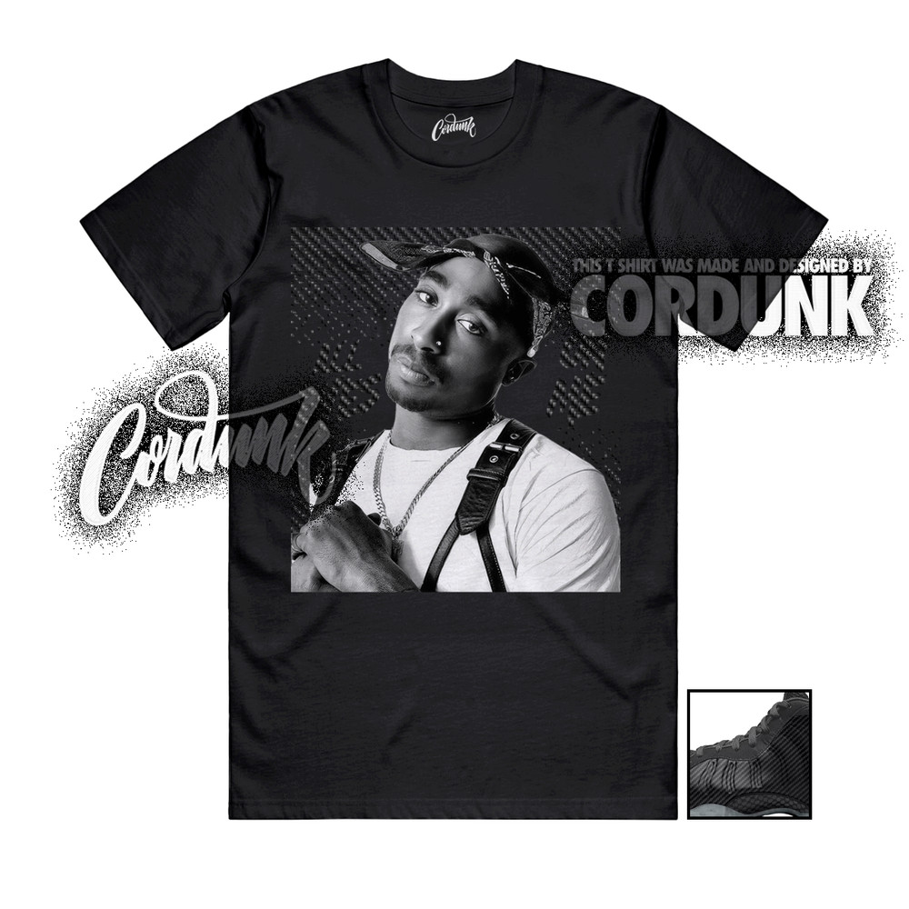 Foamposite Carbon Fiber Black Dark Smoke Grey T Shirt Match TP