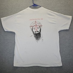 Vintage Y2K United We Stand Tshirt Mens LG Wht And Justice For All Osama Target