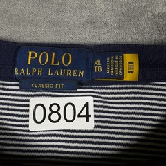 Polo Ralph Lauren T-Shirt Mens XL White Black Striped Logo Classic Fit Casual