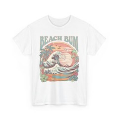 Beach Vibes T-Shirt | Summer Ocean Waves | Beach Bum Retro Tropical Wave Shirt