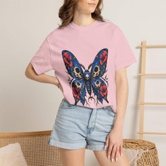 Cerulean Hibiscus Reaper Moth Graphic Tee