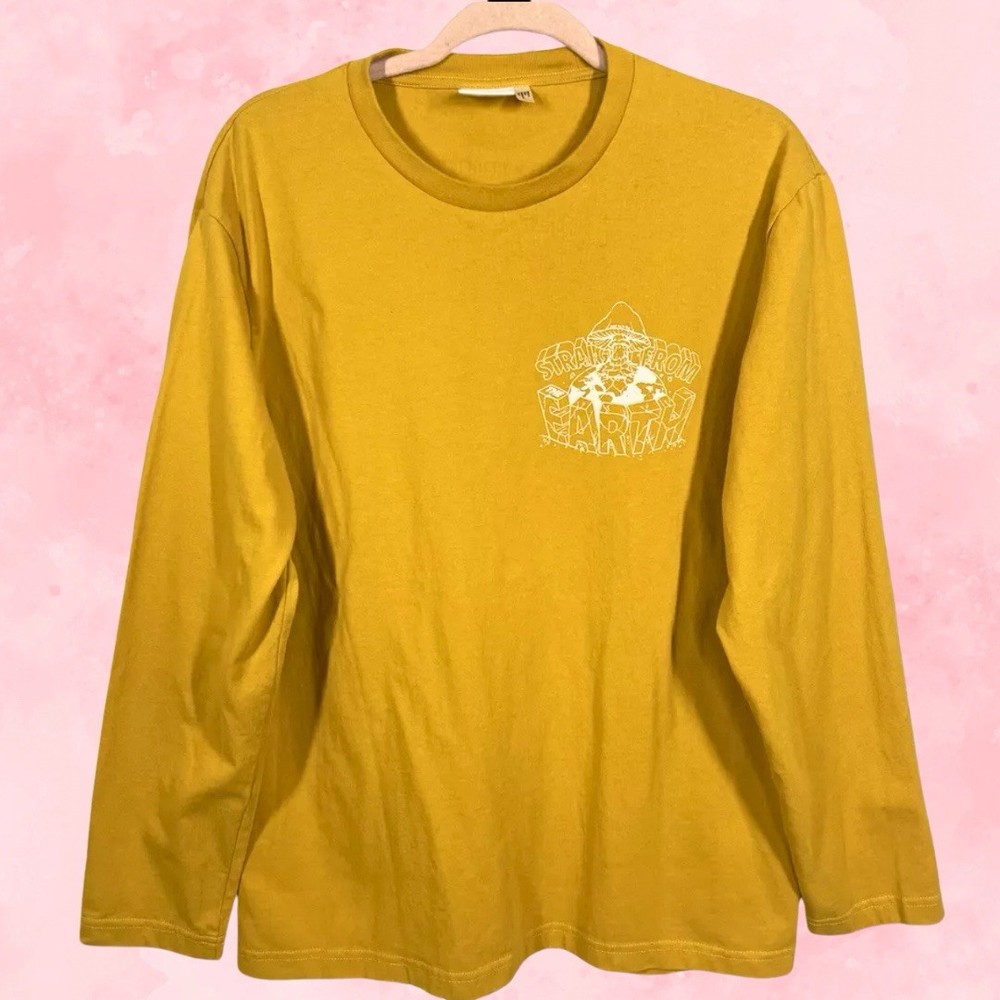 H&M John Boyega Shirt Mens Medium Orange Sustainable Cotton Long Sleeve