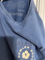 Howler Brothers Men’s Blue T-Shirt Handsaw And Flower Design, Blue With Pocket