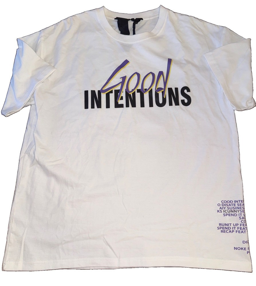 VLONE X NAV Good Intentions Doves Graphic T-Shirt Authentic White Men Size Small