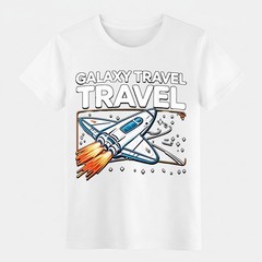 Galaxy Travel Space Shuttle Graphic T-Shirt – Sci-Fi Space Lover Casual Tee