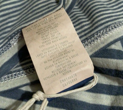 NEW Faherty Men’s Medium Marine Ivory Stripe Cloud Long Sleeve Reversable Tee M