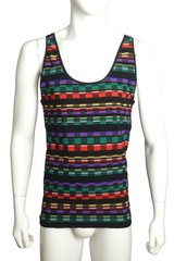PIERRE CARDIN – 2007 Cotton Stripe Knit Tank, Size Large