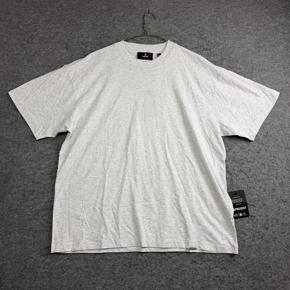 Represent Shirt Mens Large Ice Grey Marl Initial Oversized Jersey Tee Cotton