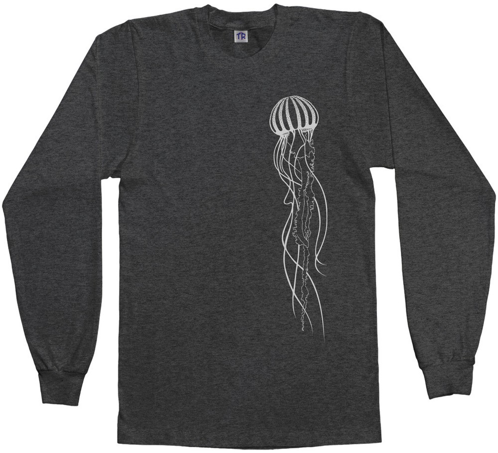 Threadrock Men’s Deep Sea Jelly Long Sleeve T-shirt Jellyfish Ocean Fish