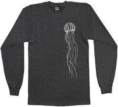Threadrock Men’s Deep Sea Jelly Long Sleeve T-shirt Jellyfish Ocean Fish