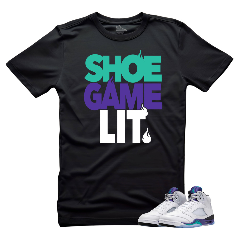 Shirt To Match Jordan 5 Grapes Sneakers-Shoe Game Lit Unisex Jordan Match Tees