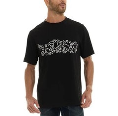 Keith Haring Men’s Graphic T-Shirt NWT 100% Cotton Blue Black Beige L XL