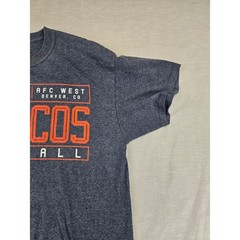 NFL Team Apparel Denver Broncos Mens Large Heather Grey Graphic Football T-Shirt