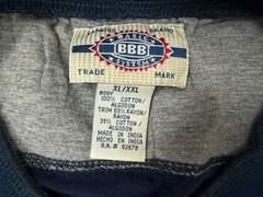 Vintage 90s Henley Shirt Men XXL Minimalist Casual Outdoors Travel Navy Cotton