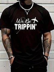 We Be Trippin Funny Travel Vacation Trip Flying T-Shirt Men’S Breathable, Swe