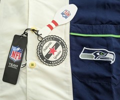 NFL Team Apparel Mens Seahawk Seattle Button-Up Bowling Shirt Size 3XL Authentic