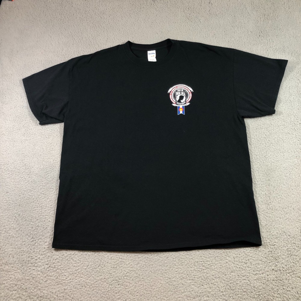 Pow Mia 2018 Cripple Creek Ride T shirt mens XL Black Veterans Rally Festival