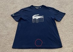 Lacoste Blue Large T Shirt 3D-Printed Graphic Crocodile Logo