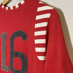 True Vintage 50s/60s Cotton Motorcycle flock Sportex Red / Striped Lido Rare Tee