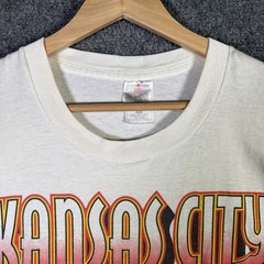 Vintage Kansas City Cheifs Shirt Mens XL White 90s Football NFL Faded Sports USA