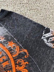 Buckle Black Shirt Mens Small Black Orange Lightweight Biker Motorcycle READ