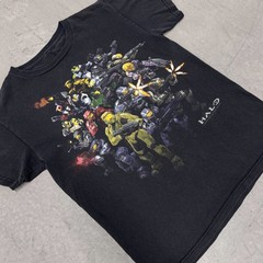 Vintage Halo Shirt Bungie ODST Promo 2009 Video Game Faded Black Tee Xbox 360