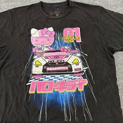 Sanrio T-Shirt Mens Size XL Black Hello Kitty Tokyo Speed Racing Graphic Tee
