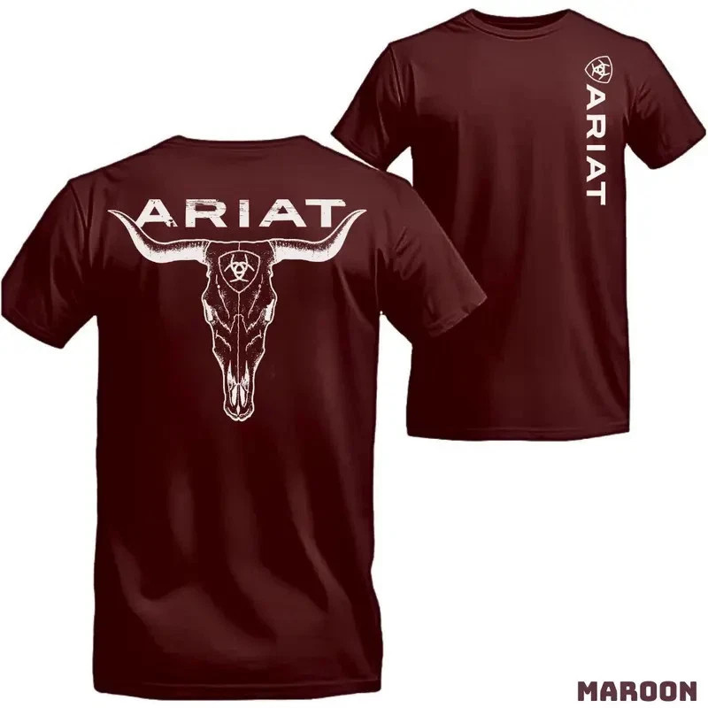 Ariat – Cowboy-style T-shirt Featuring A Western-inspired Bull Skull Design