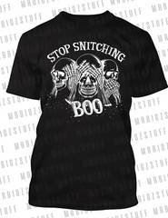 Stop Snitching Halloween Graphic Big Tall Sneaker Tee Shirt Pro Club Shaka RTP