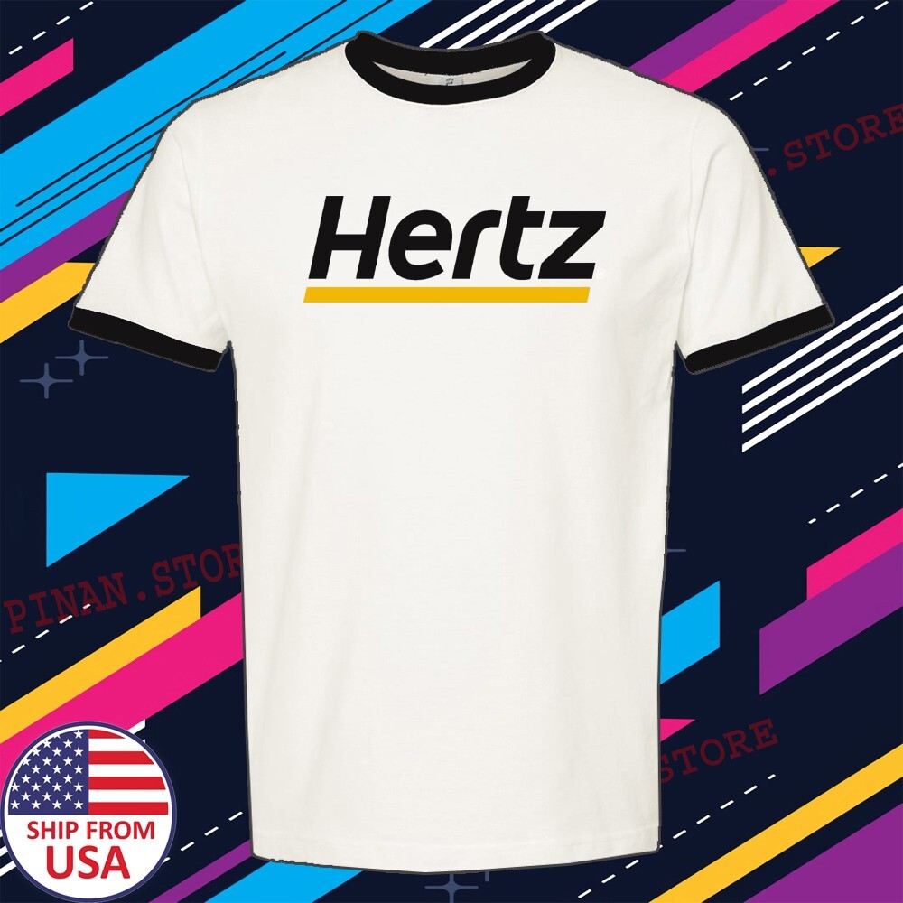 Hertz Car Rental Men’s Ringer Black Size S to 3XL