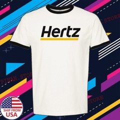 Hertz Car Rental Men’s Ringer Black Size S to 3XL