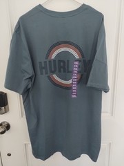 Hurley Ultra Soft Tagless 2-Sided Graphic T Shirt (Men’s XXL) Slate Blue Tee NEW