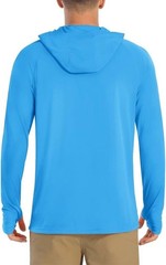 Men’s UPF 50+ Sun Protection Hoodie Lightweight Long Sleeve Fishing Hiking Shirt