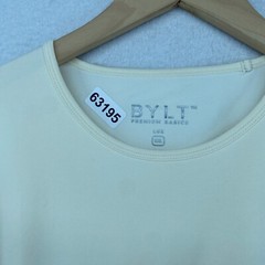 BYLT Shirt Mens 2XL LUX Drop Cut Premium Basics Gym Short Sleeve Off Ivory