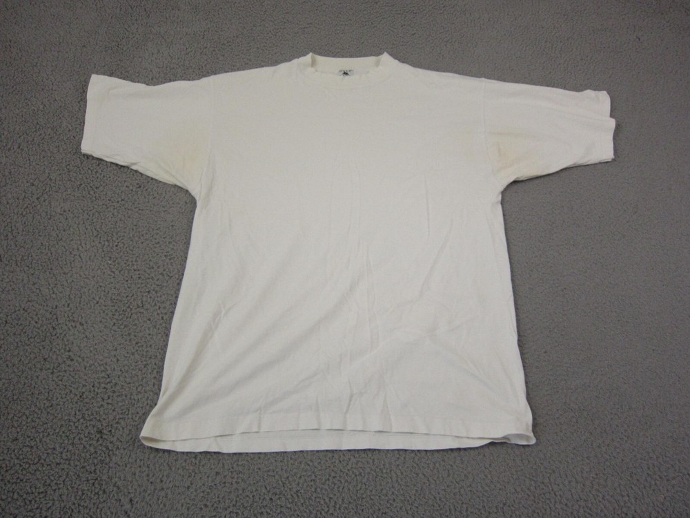 Vintage Galt Sand Shirt Mens Large White Blank Made in USA Single Stitch 90s