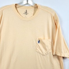 Johnnie-O Dale T-Shirt Mens L Squash Yellow Pocket Short Sleeve 100% Cotton