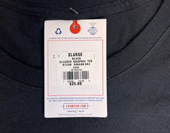 New CHAMPION Men’s XL Black Classic Heavy Weight Short Sleeve Tee with Logo