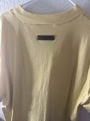 Fear of God Essentials Oversized T Shirt Beige Rubber Logo Mens Size XXL