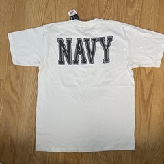New! Vintage United States Navy Graphic T-Shirt White Men L Cotton Crew