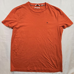 Calvin Klein Liquid Touch Men’s Orange Solid Logo Crew Neck T-Shirt M
