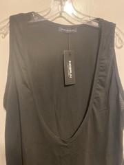 Incerun Mens Deep Scoop Neck Sleeveless Tank Top Loose Tee Black Size Medium NWT