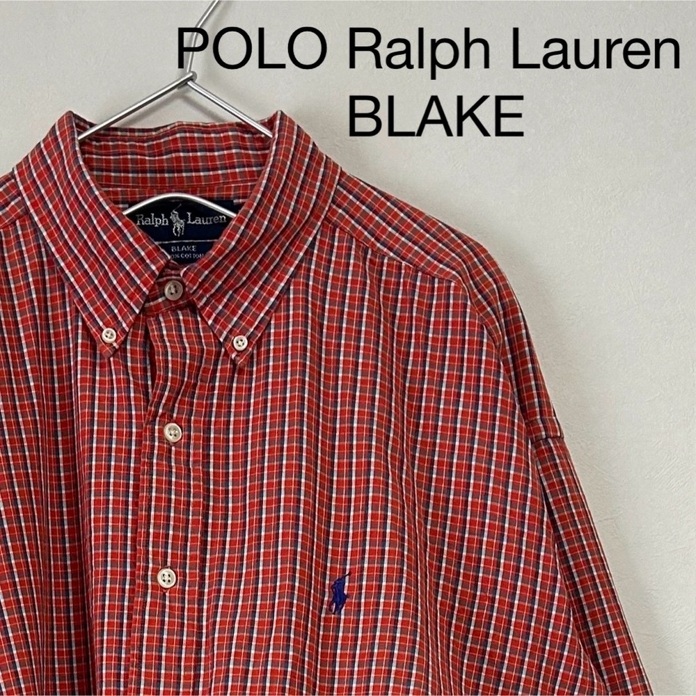 Ralph Lauren Polo BLAKE 80s-90s Vintage Short Sleeve Check Shirt Navy Japan
