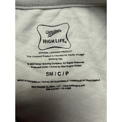 Miller High Life Beer Graphic T-Shirt Mens Small Cream Mad Engine Milwaukee USA
