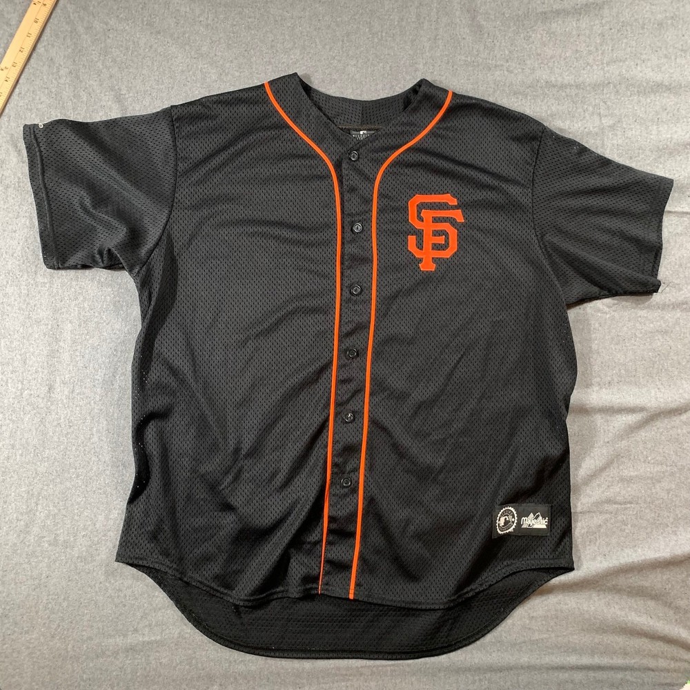 Majestic San Francisco Jersey Shirt Adult Size 2X Black Outdoor Athletic Shirt