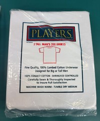 Christopher Hart Players CREW Neck Cotton T-Shirts White (2 -pack) Big and Tall