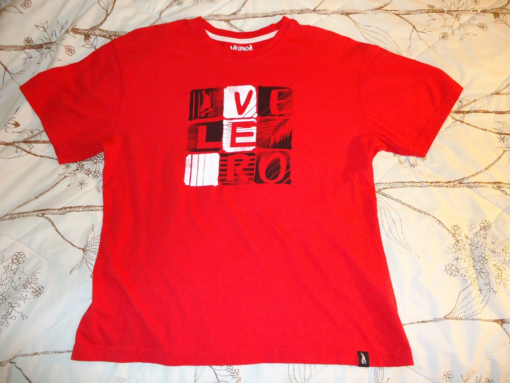 Velero mens T-shirt XL red short sleeve 100 percent cotton solid graphic